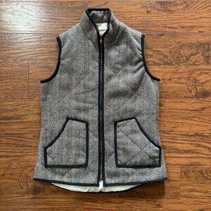 Hemline Mom Wool Quilted Herringbone Vest Size Medium